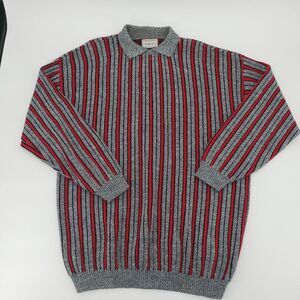 Venezia Original Sportswear  Women's Acrylic XL Gray Red Striped Sweater (0649)